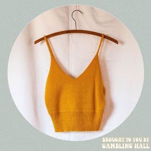 mustard yellow knit top
